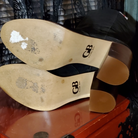 GIANNI BINI KNEE HIGH BOOTS, WITH BACK FRINGE, SUEDE, BLACK, BEAUTIFUL,SIZE 11 - Picture 8 of 14